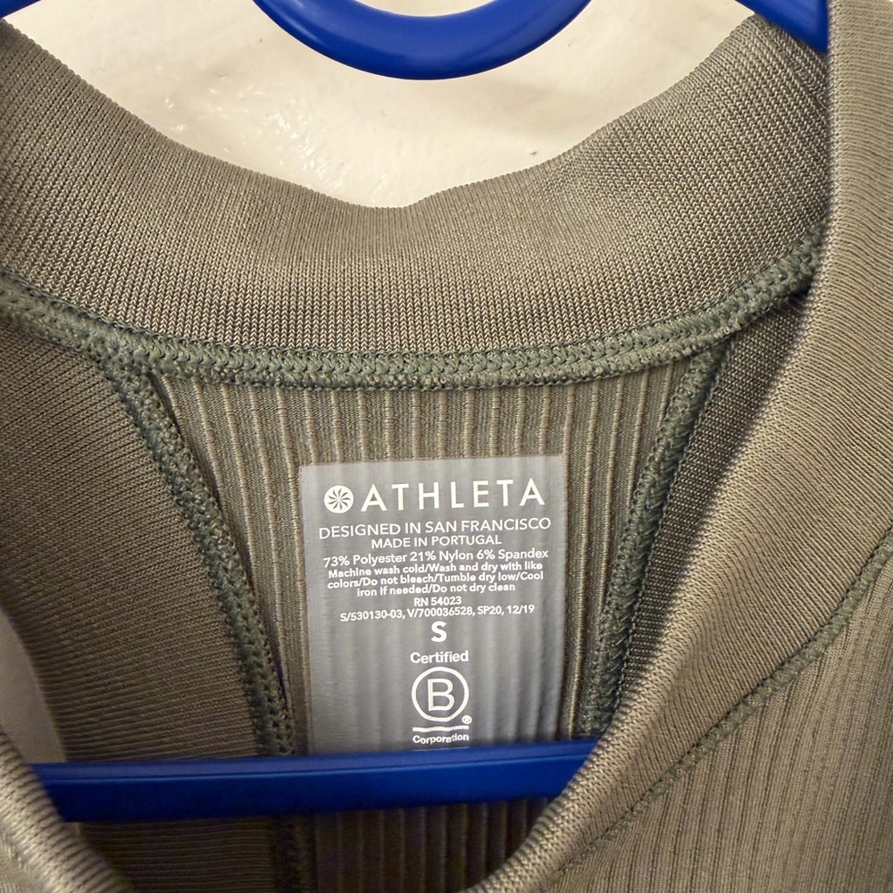 Athleta Sage Green Ribbed Tank Top - Picture 2 of 3